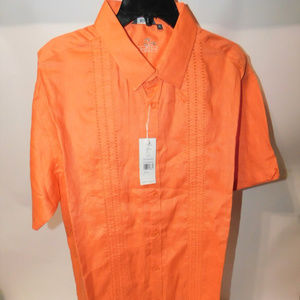 NWT Bohio Breeze XL Orange Linen Button Shirt